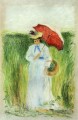 jeune femme avec un parapluie Camille Pissarro